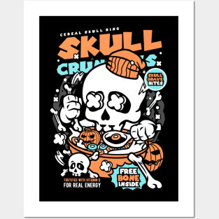 Halloween Skull Crunchies Cereal Posters and Art